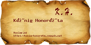 Kőnig Honoráta névjegykártya
